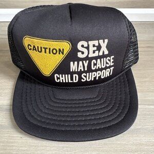 RARE Vintage Sex Child Support Mesh Trucker Hat Funny Novelty Funny Sexy Hat NEW